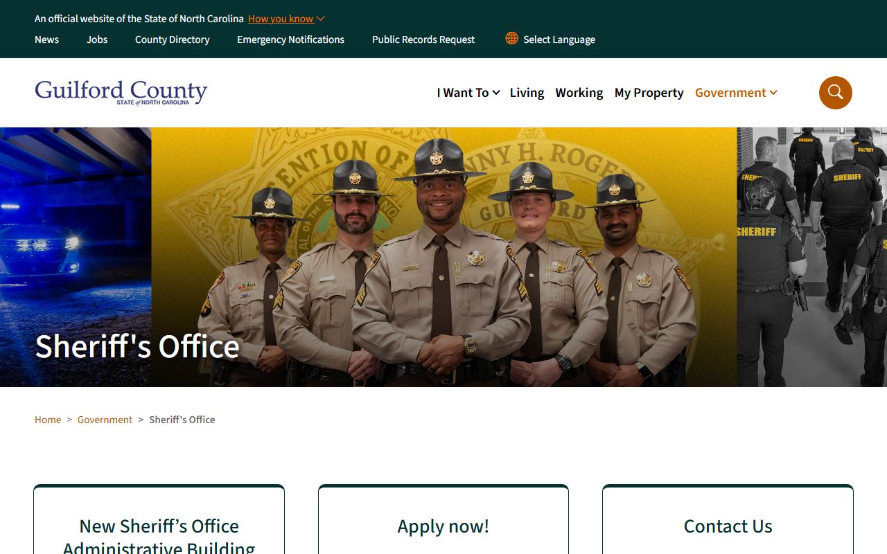 Guilford County Sheriff detention centers page for Greensboro booking records