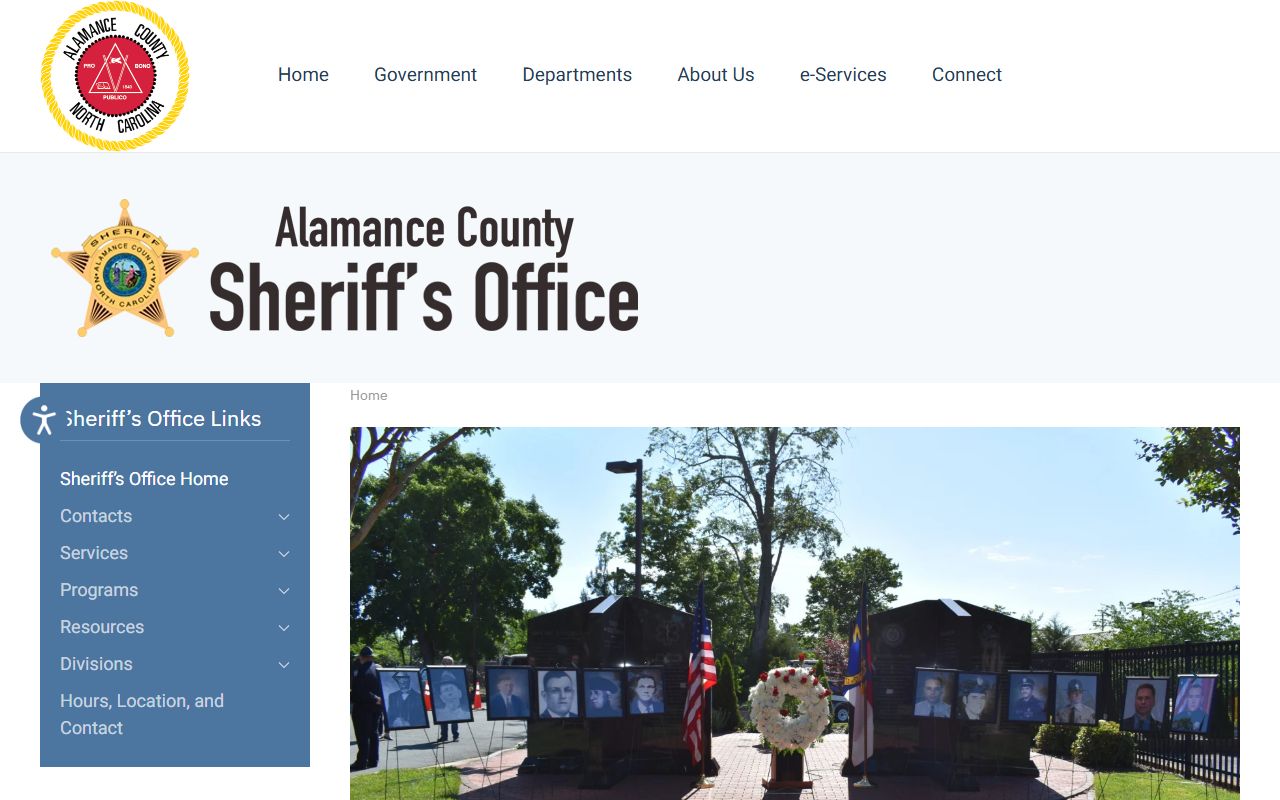Alamance County 72 hour booking Sheriff's Office main website