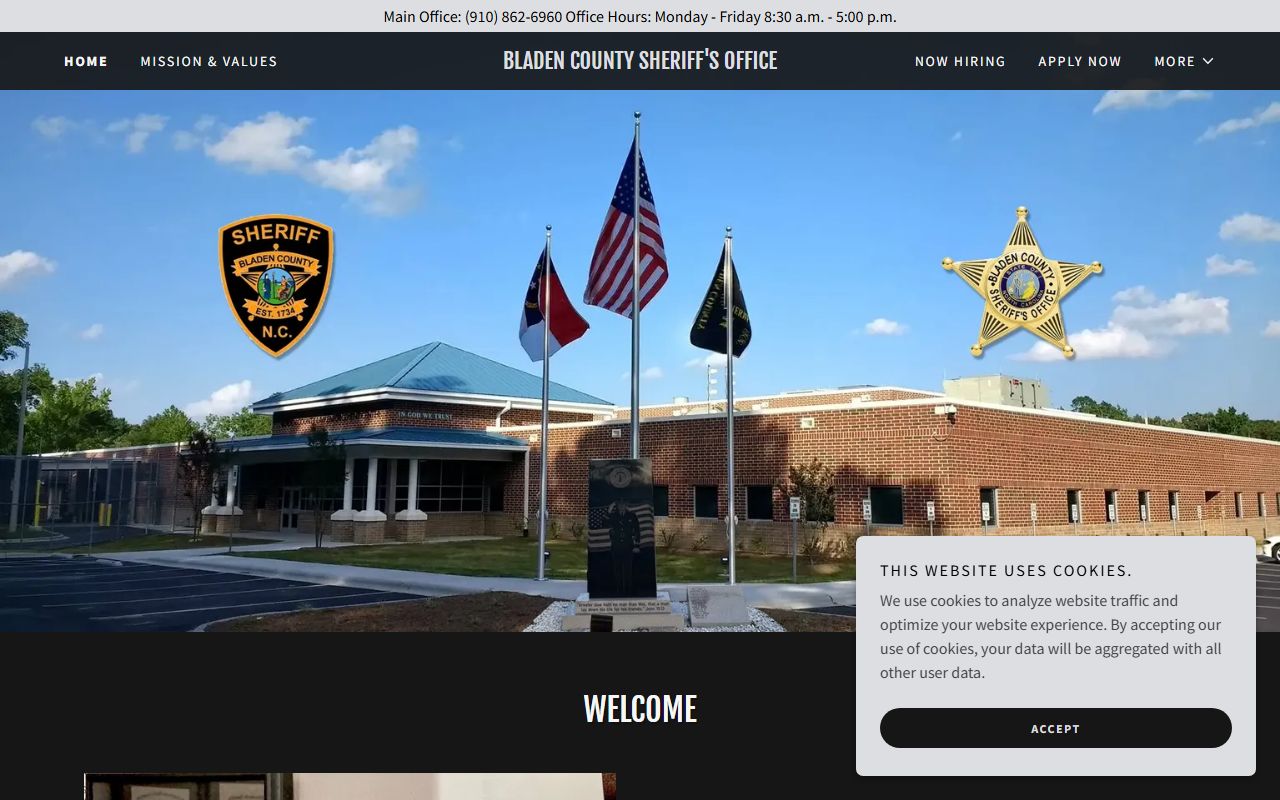 Bladen County 72 hour booking Sheriff's Office website