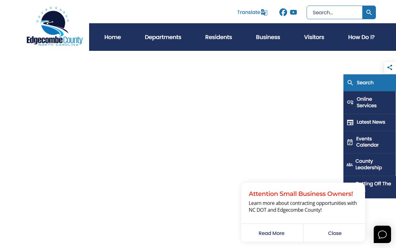 Edgecombe County government website for Sheriff's Office booking records
