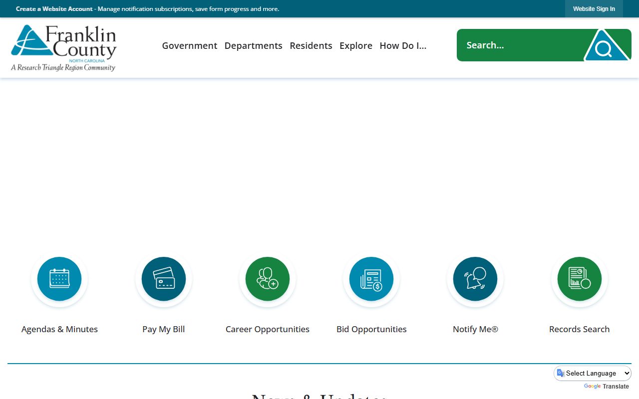 Franklin County government website for Sheriff's Office booking information