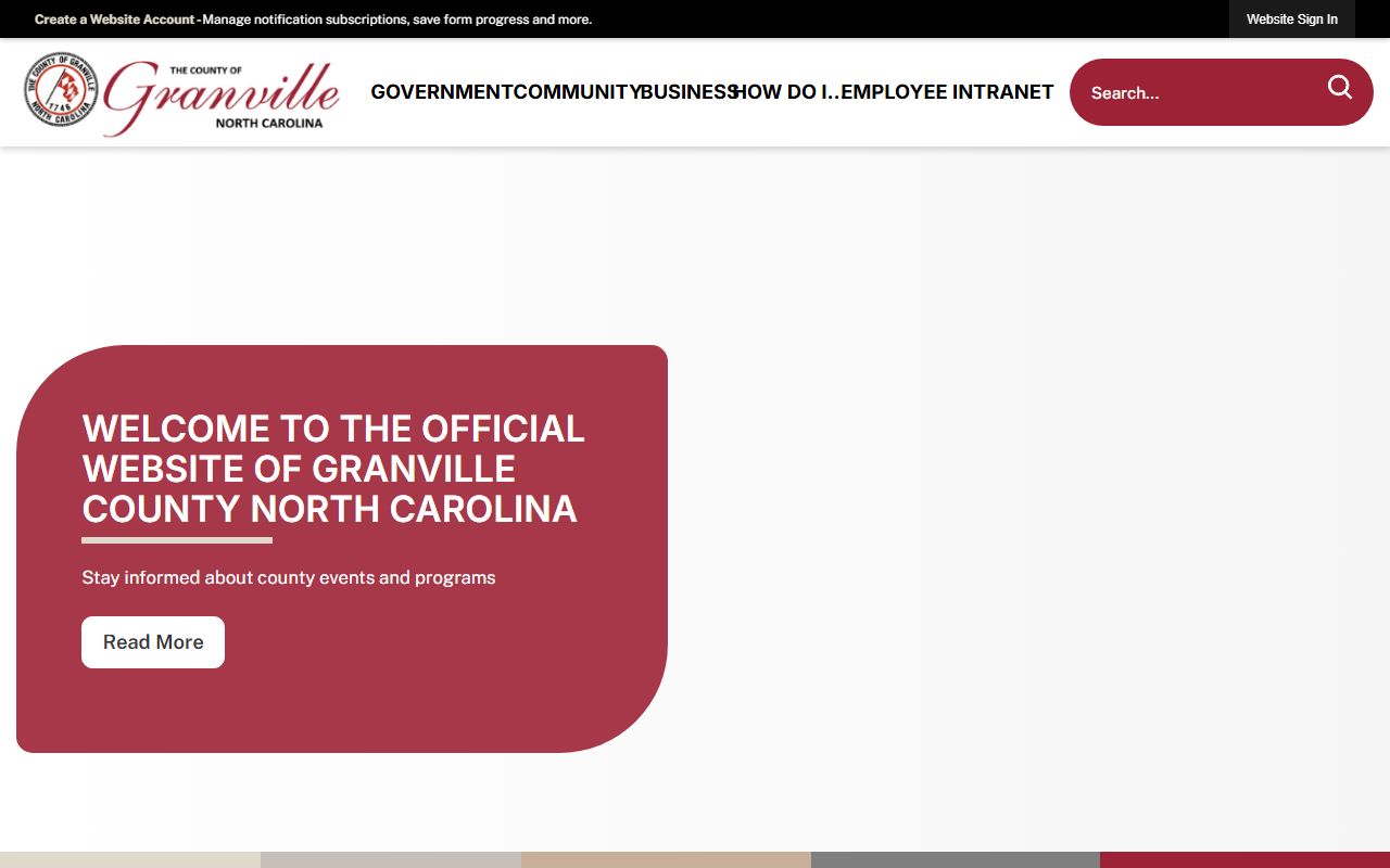 Granville County government website for Sheriff's Office and booking records