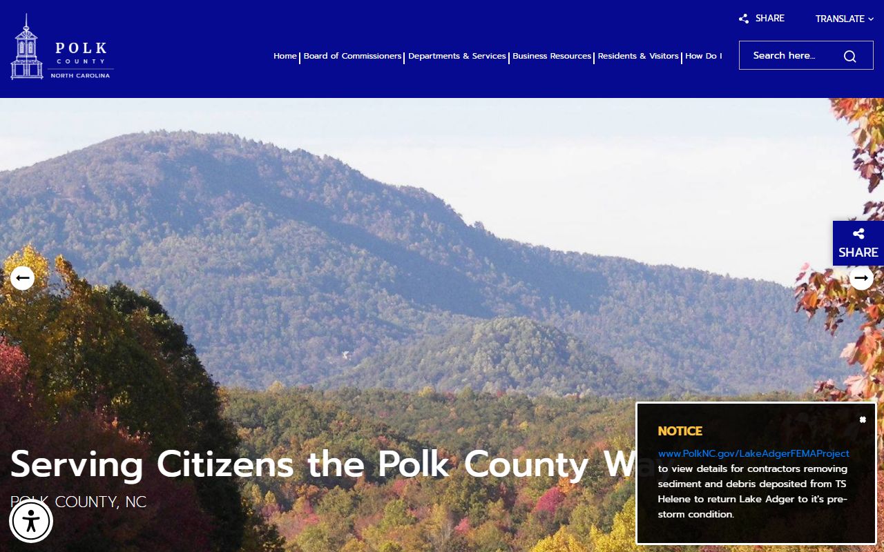 Polk County government website with Sheriff's Office booking information
