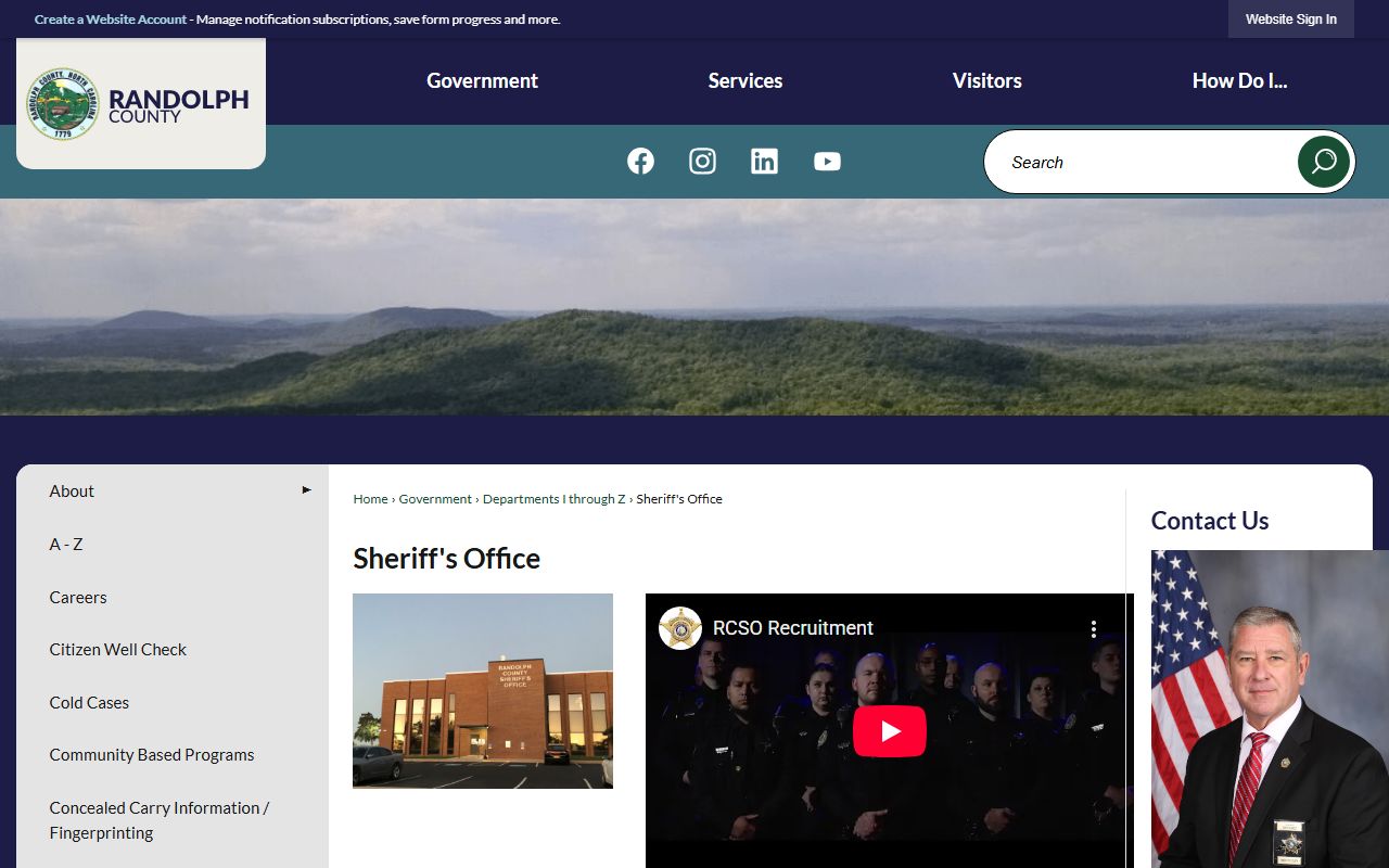 Randolph County 72 hour booking Sheriff's Office website