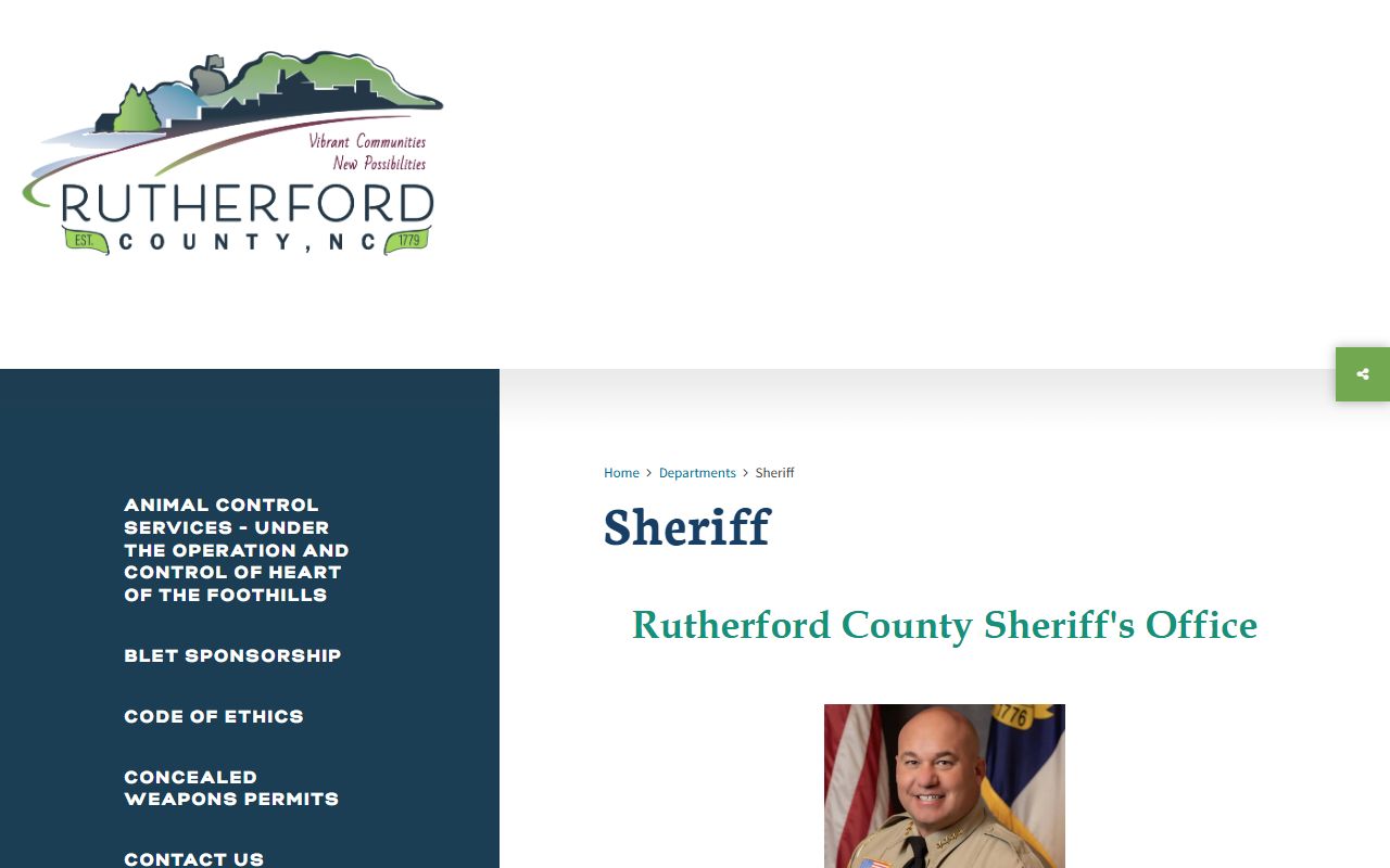 Rutherford County Sheriff's Office website for booking records
