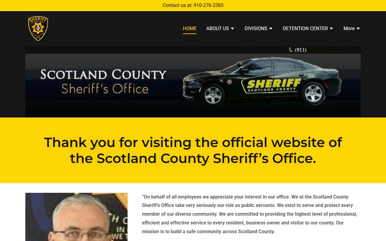 Scotland County Sheriff's Office website for booking record searches